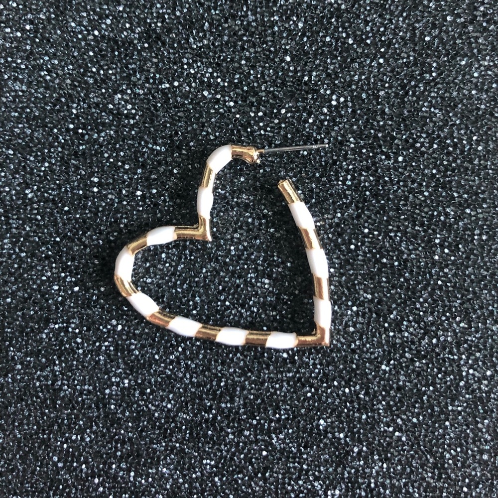 Striped Heart Hoops - Picture 2 of 3